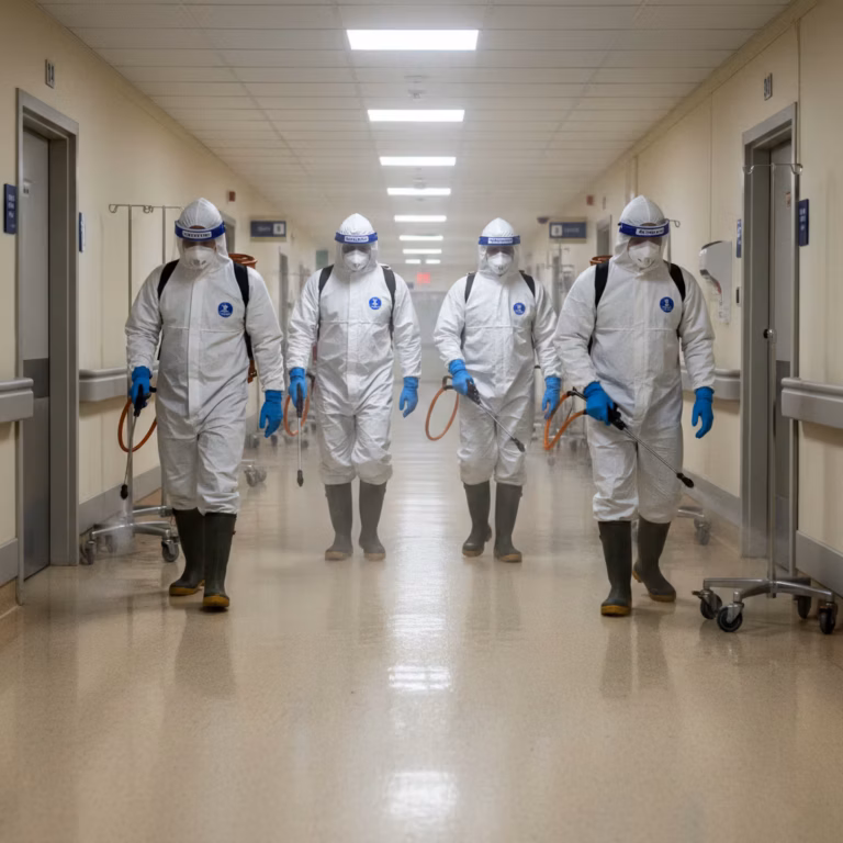 Mycie elewacji bloku spółdzielczego — Sosnowiec, Pogoń