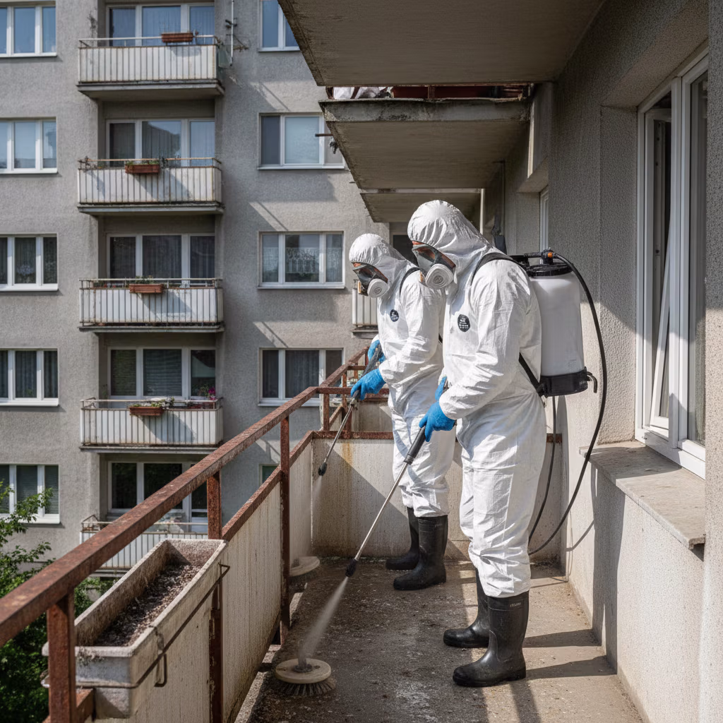 Ekipa Bestclean24 podczas sprzątania po zgonie w Bytomiu