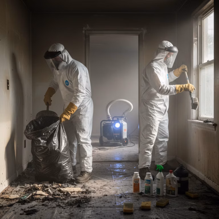 Sprzątanie po pożarze