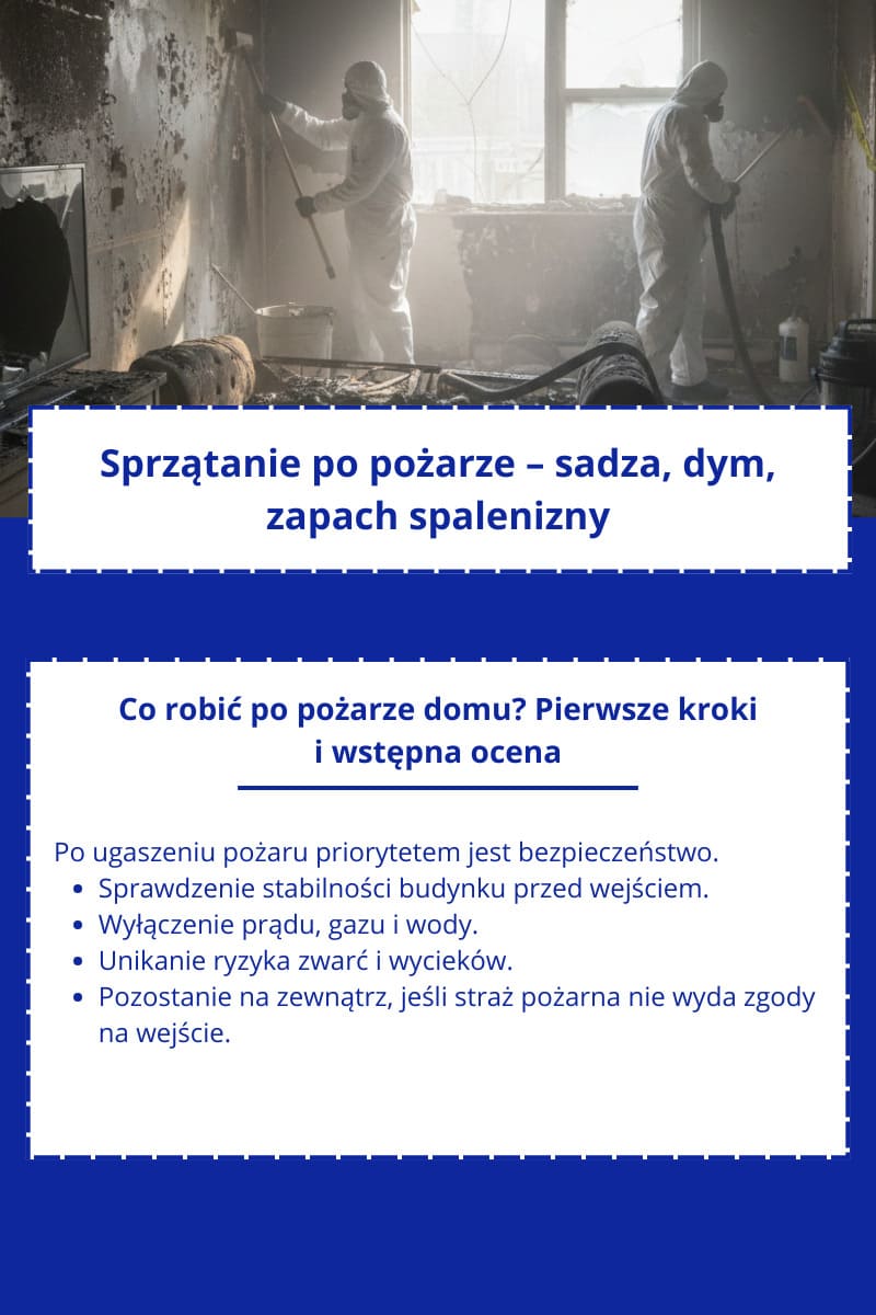 Sprzątanie po pożarze – sadza, dym, zapach spalenizny