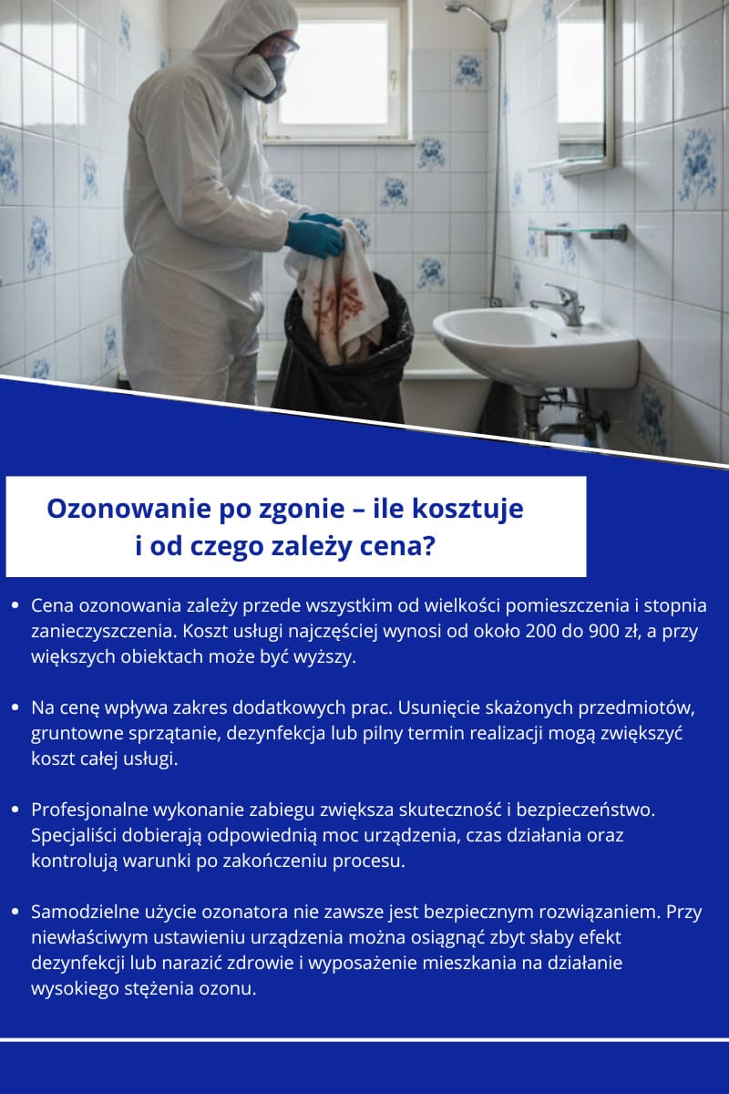 Ozonowanie po zgonie – ile kosztuje i od czego zależy cena