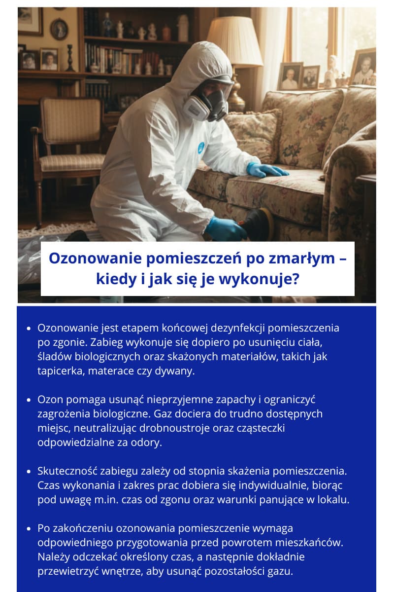 Ozonowanie pomieszczeń po zmarłym – kiedy i jak się je wykonuje
